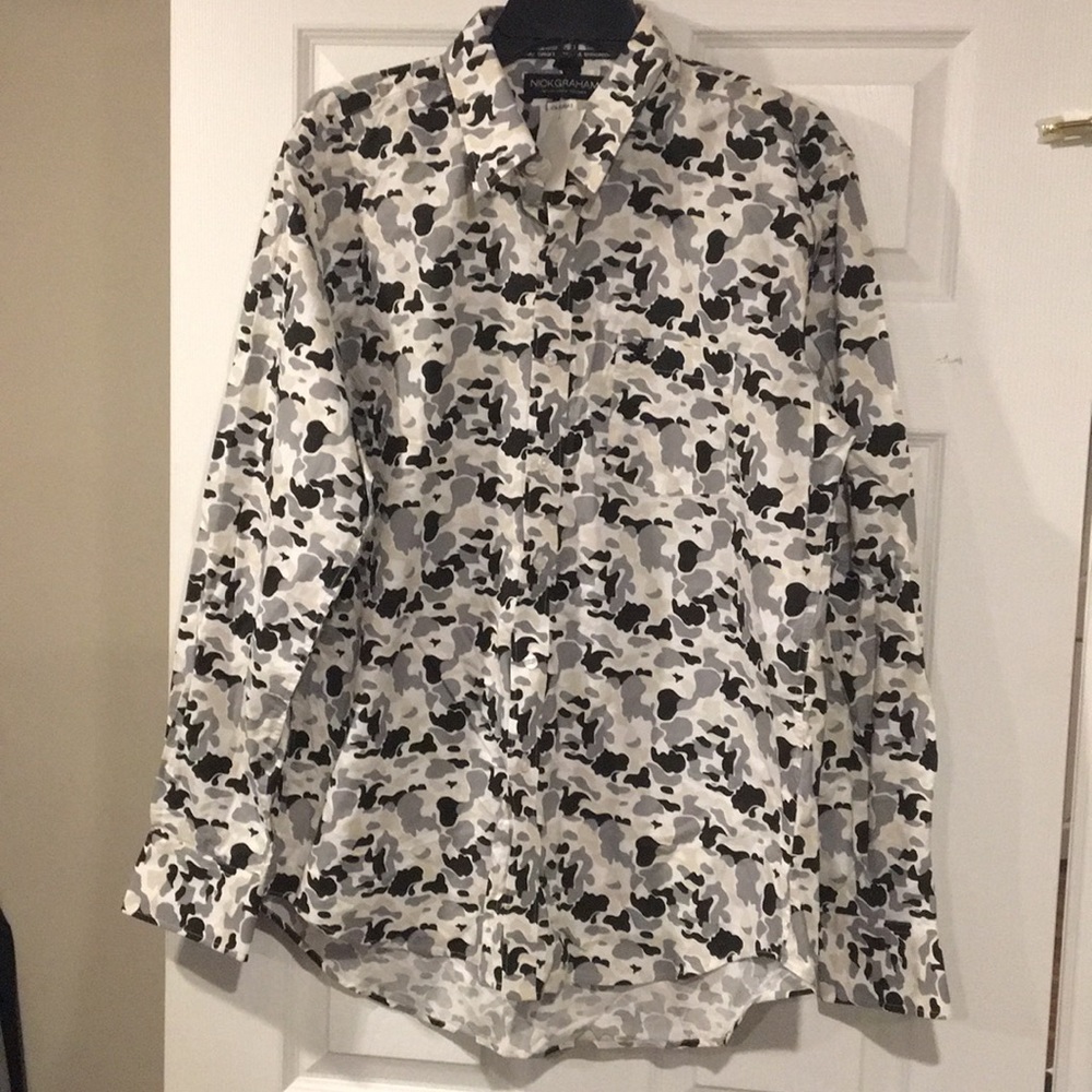 Nick Graham Army Long Sleeve Dress Shirt Size XL and M